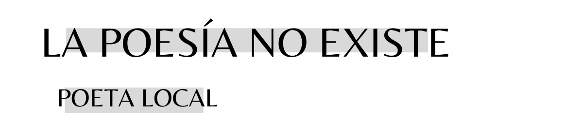 La poesía no existe
